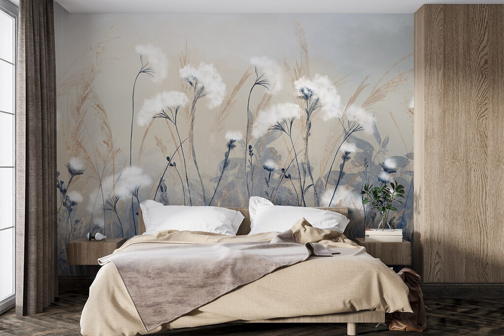Wildflowers above dark blue — interior 1