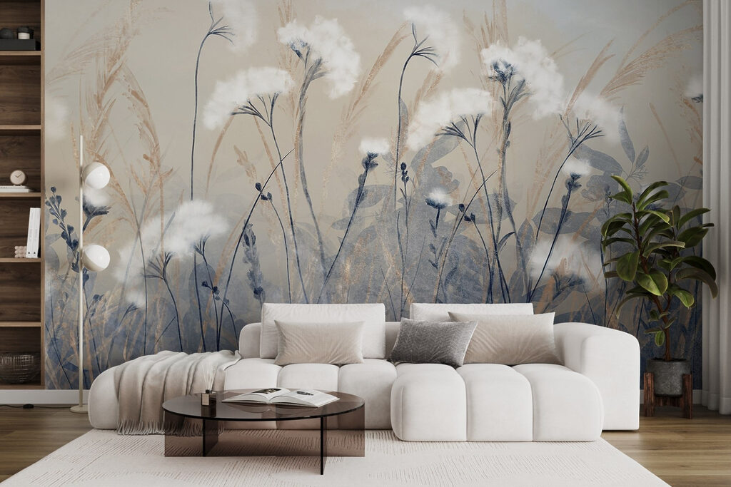 Wildflowers above dark blue — interior 2