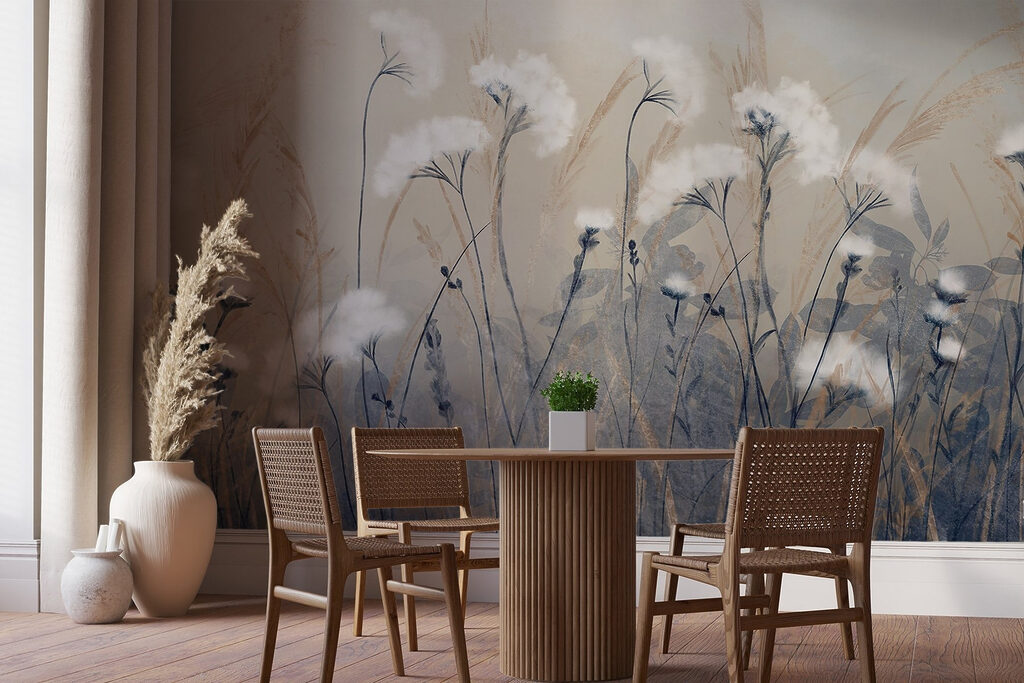 Wildflowers above dark blue — interior 6