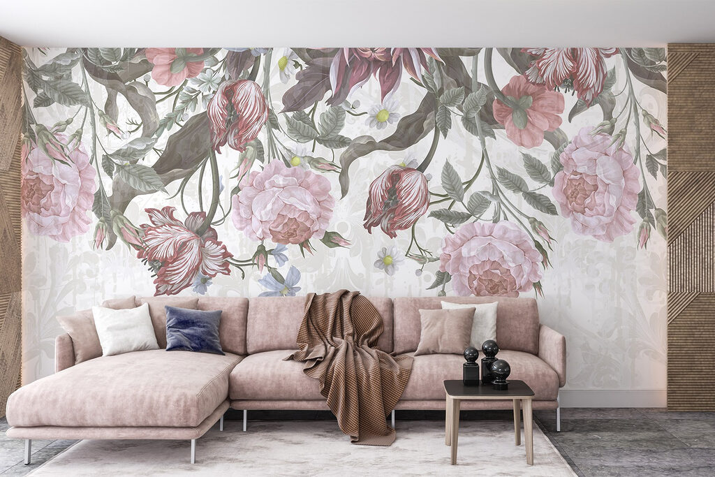 Pale silhouettes behind blooms — interior 3