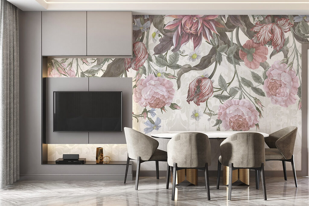 Pale silhouettes behind blooms — interior 5