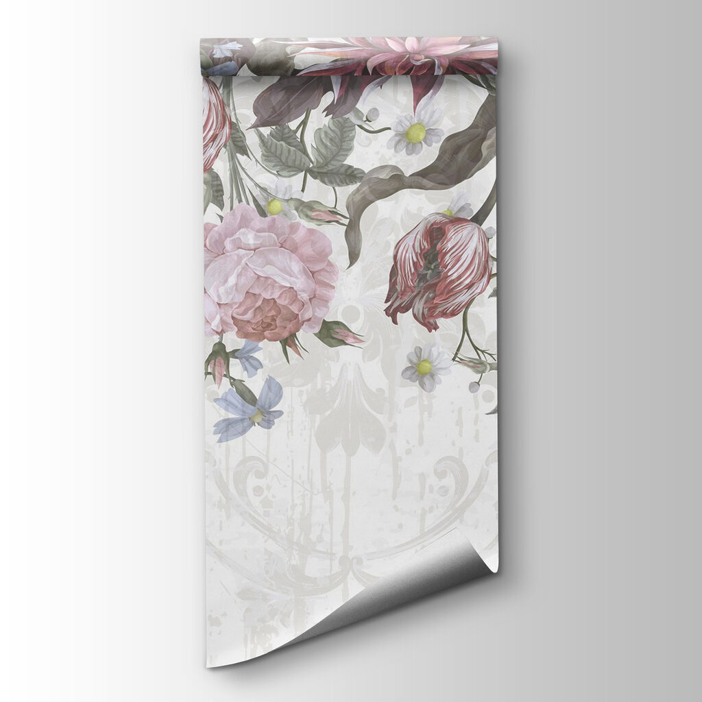 Pale silhouettes behind blooms — product view