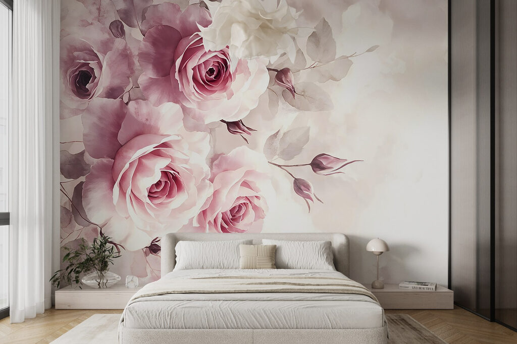 Pink roses, left side — interior 2