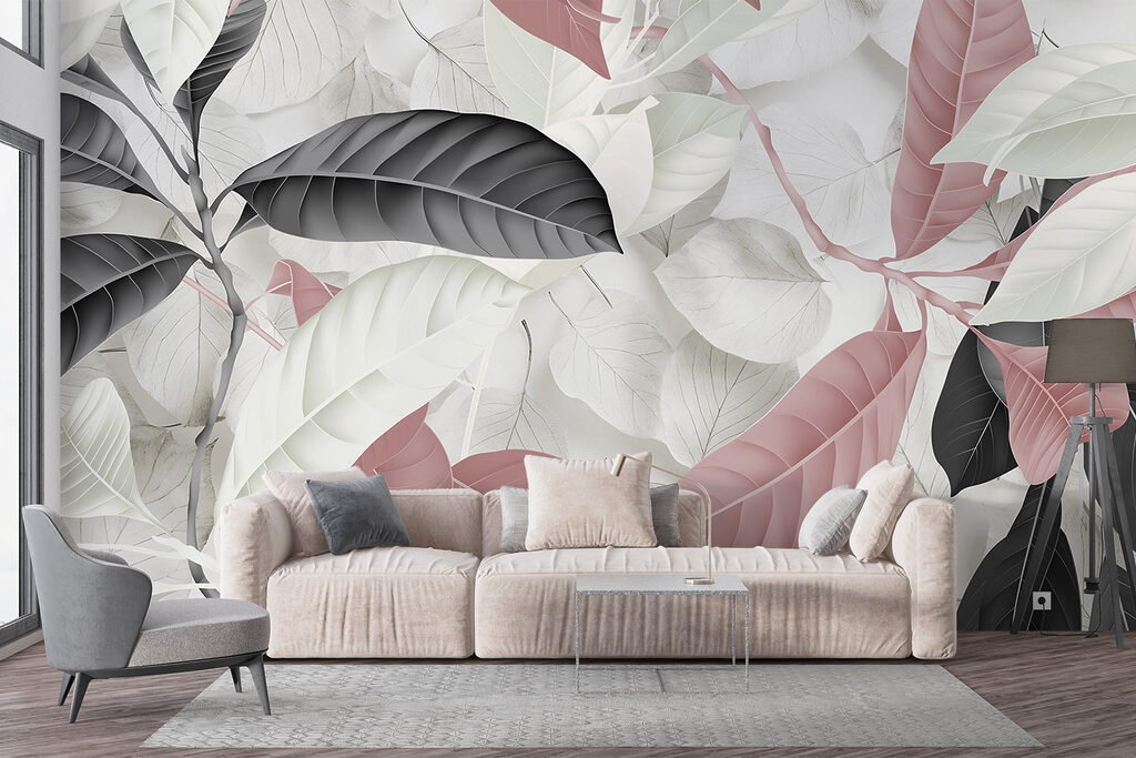 Pink and near-black leaves — interior 5