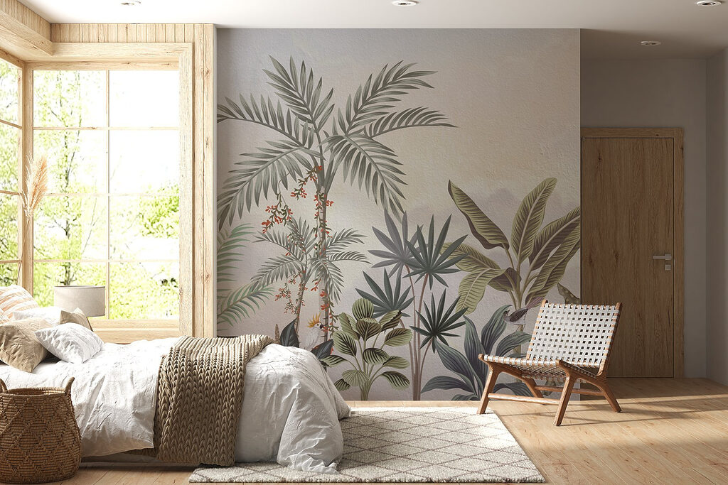 Tropical palms and birds — interior 3