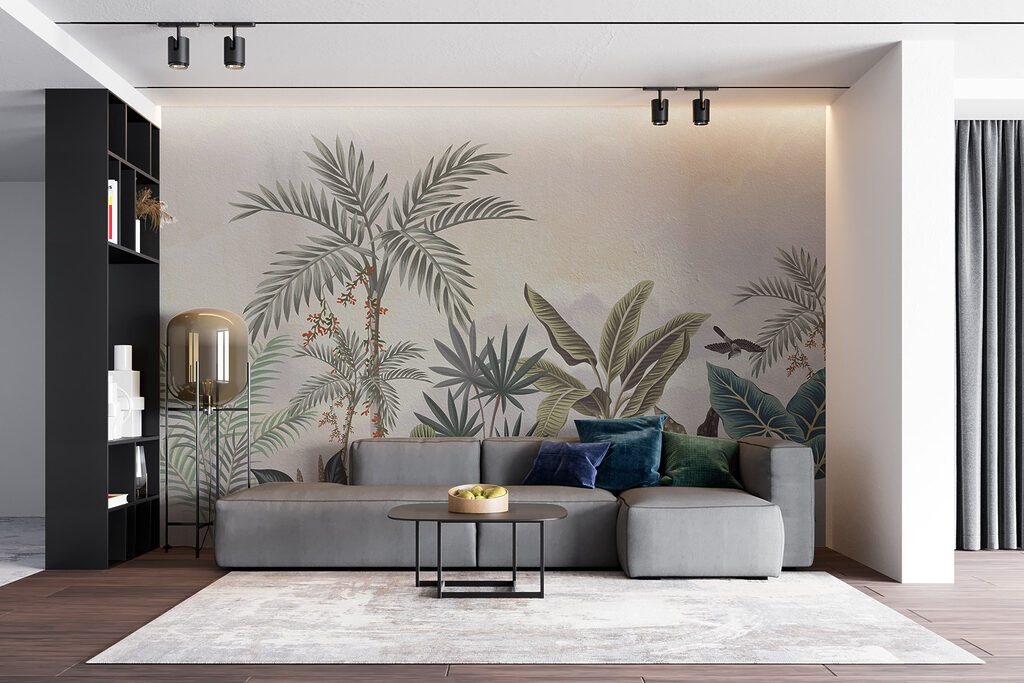 Tropical palms and birds — interior 5