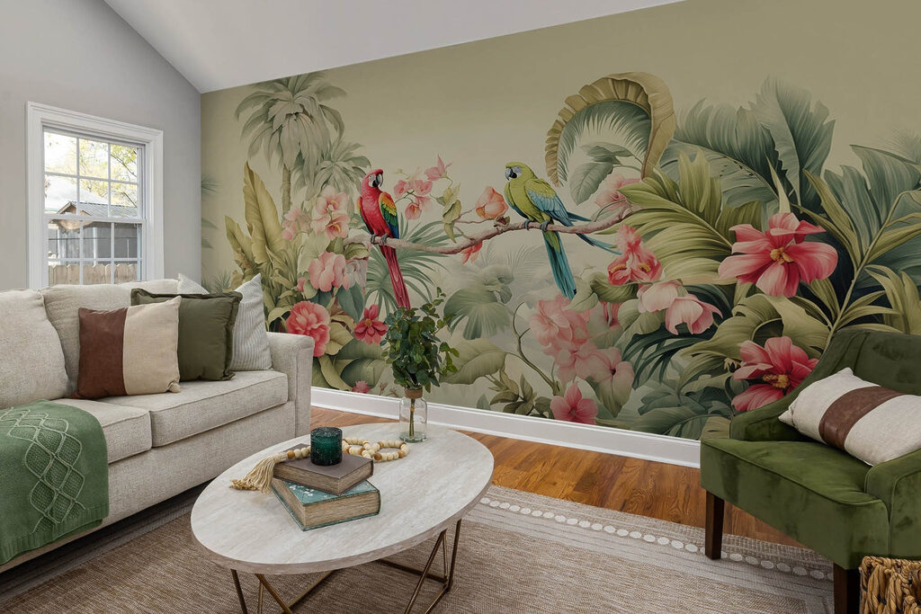 Parrot Blossom Garden in an interior