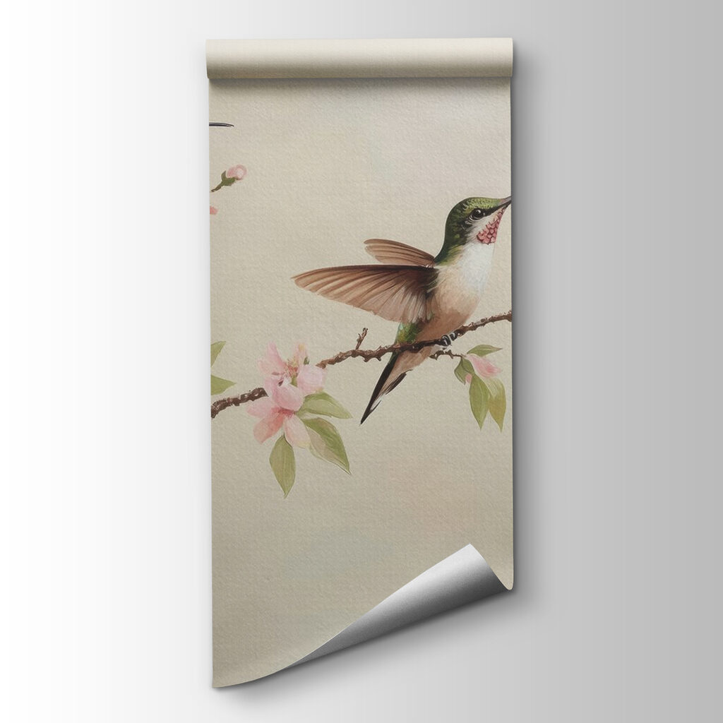 Hummingbirds above blossom — product view