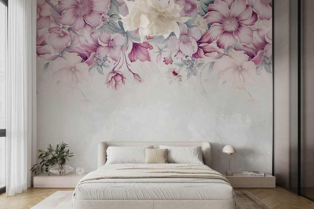 Pink flower border — interior 2
