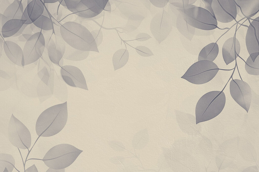 Translucent leaves around space — full design