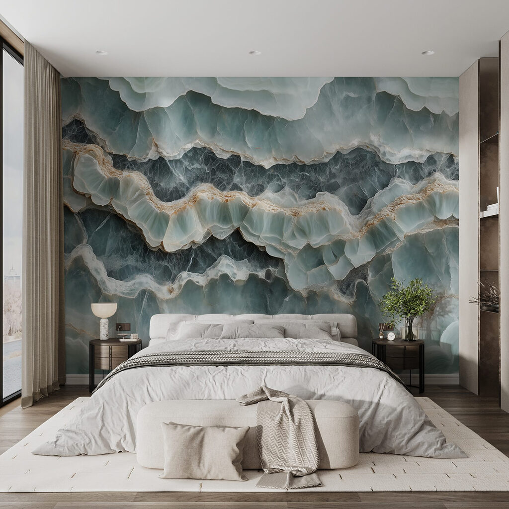 Green rock, gold veins — interior 1