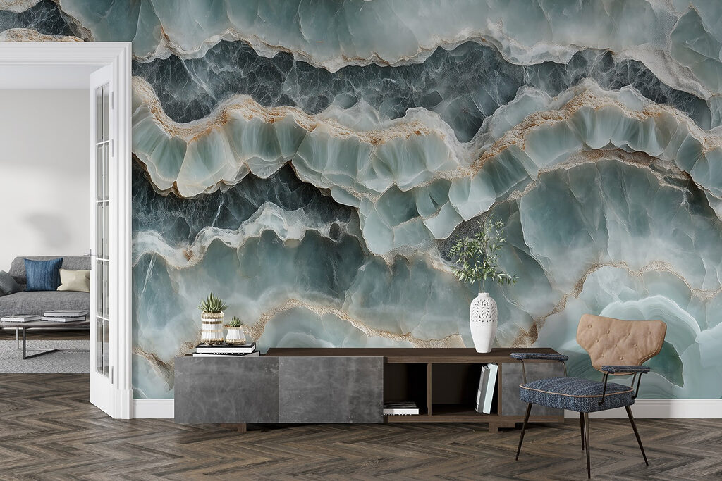 Green rock, gold veins — interior 4