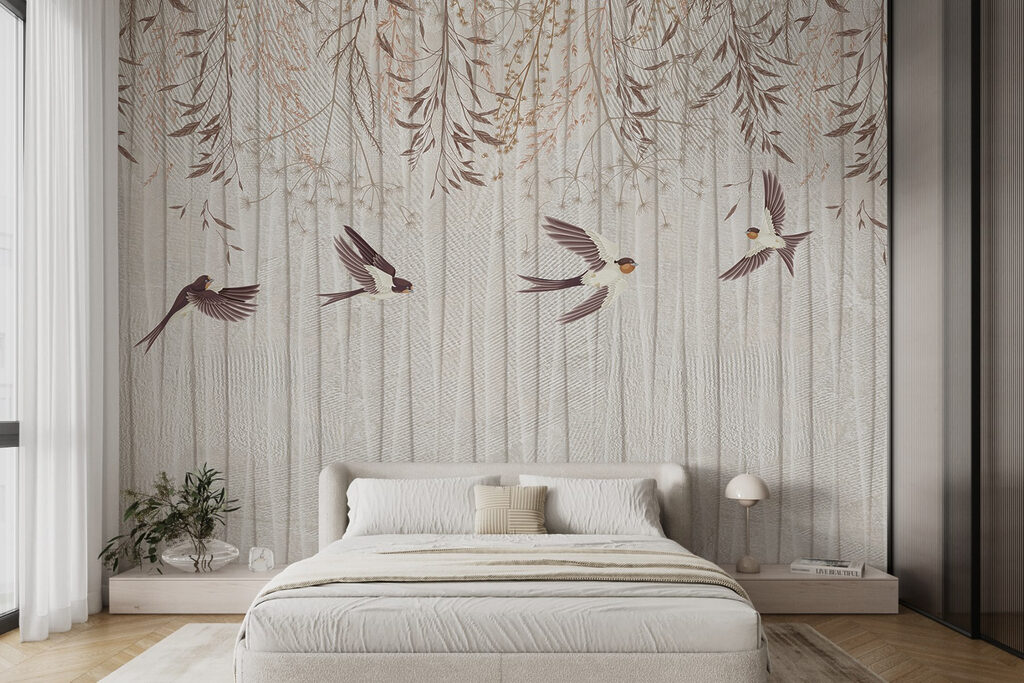 Swallows under hanging twigs — interior 3