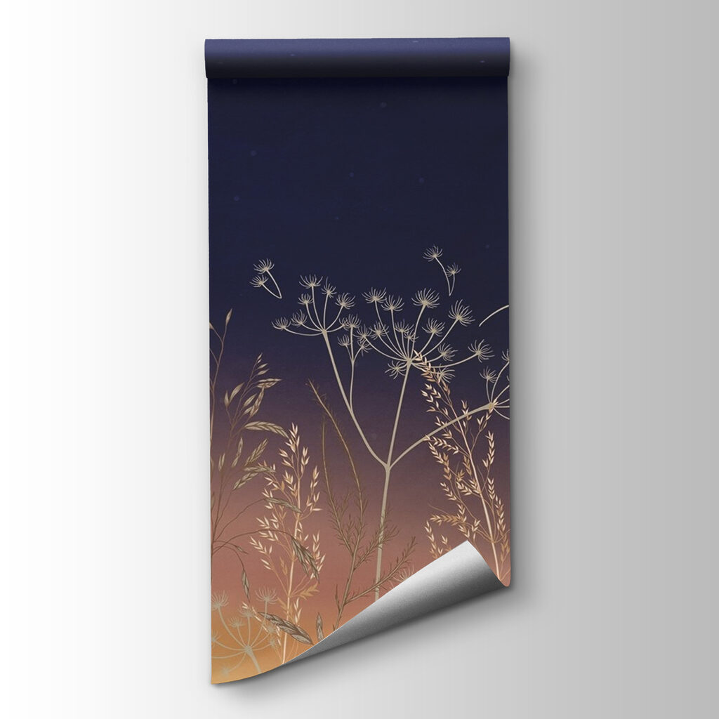 Golden grasses under moonlight — product view