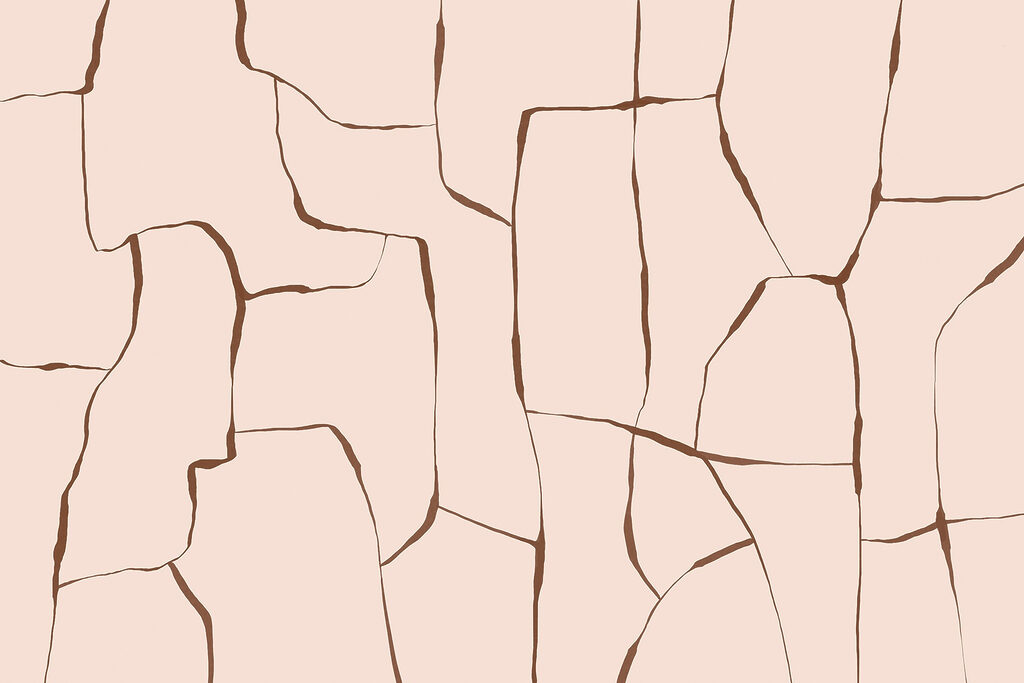 Broken lines like cracks — full design