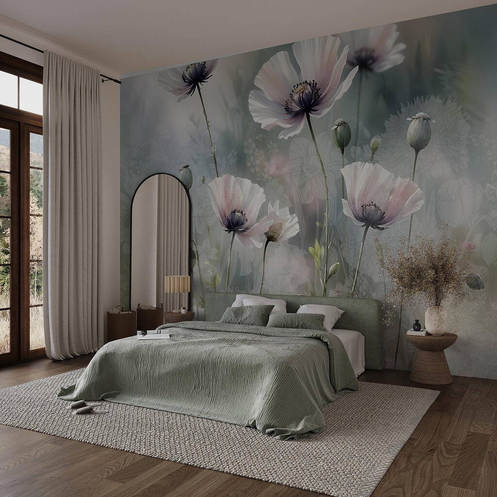 Wildflowers in morning mist — interior 1