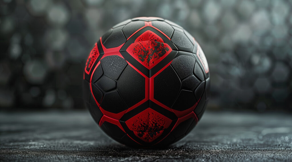 Black and red football — full design