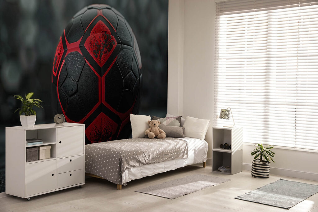 Black and red football — interior 2