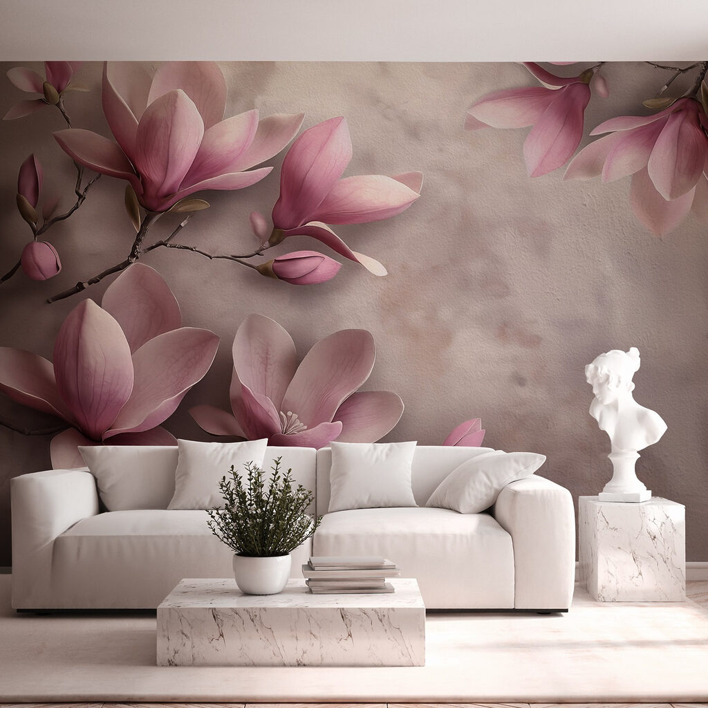 Pink magnolia branches — interior 1