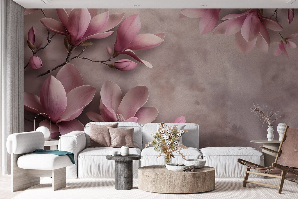 Pink magnolia branches — interior 3
