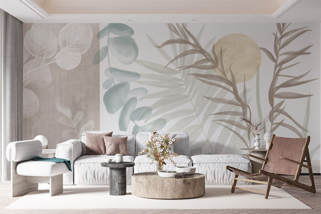 Leaves over soft shapes — interior 3