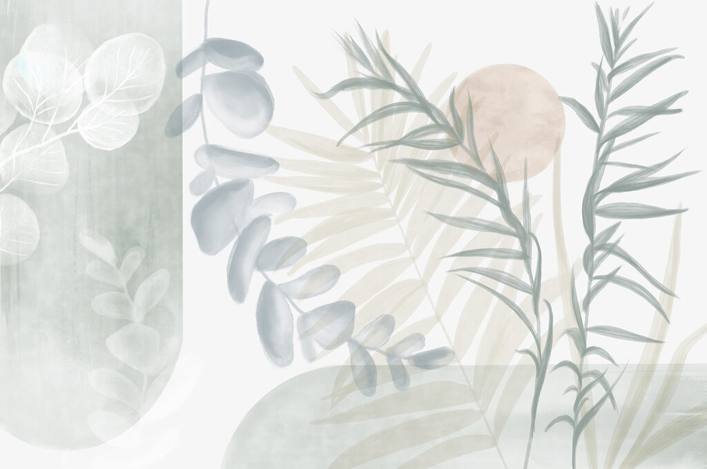 Botanical Sprigs and Shapes — full design