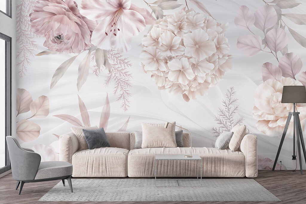 Pink flowers and fronds — interior 5