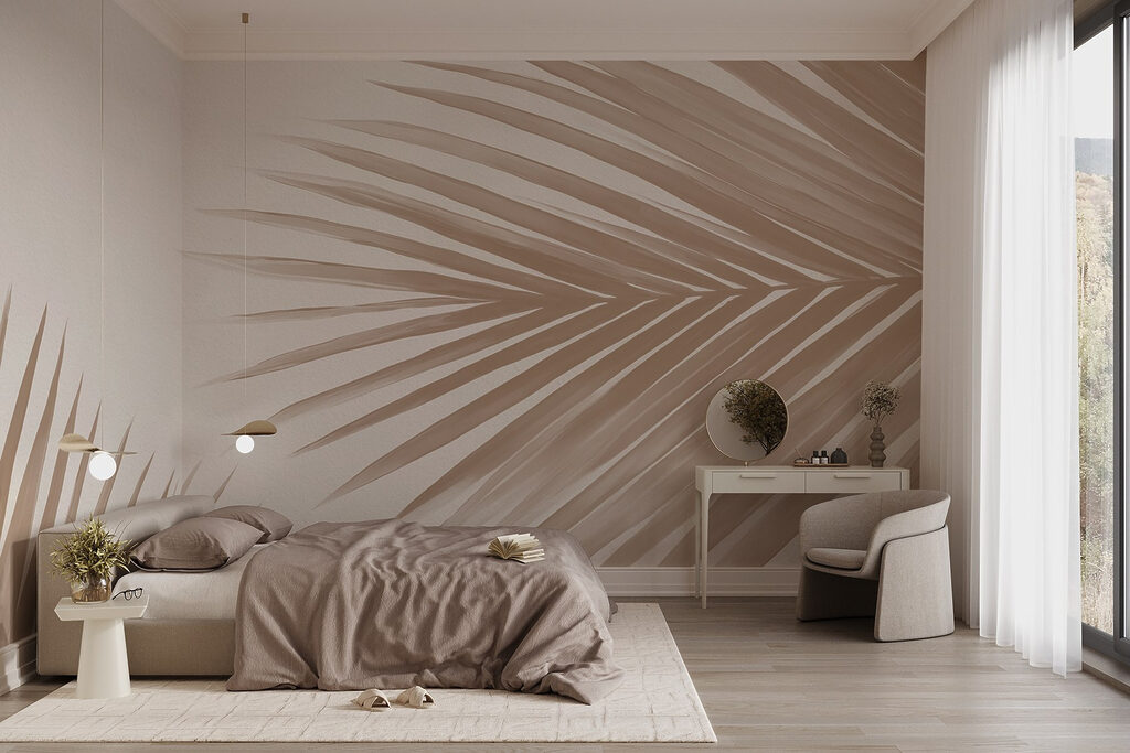 Palm Fronds in Sepia in an interior