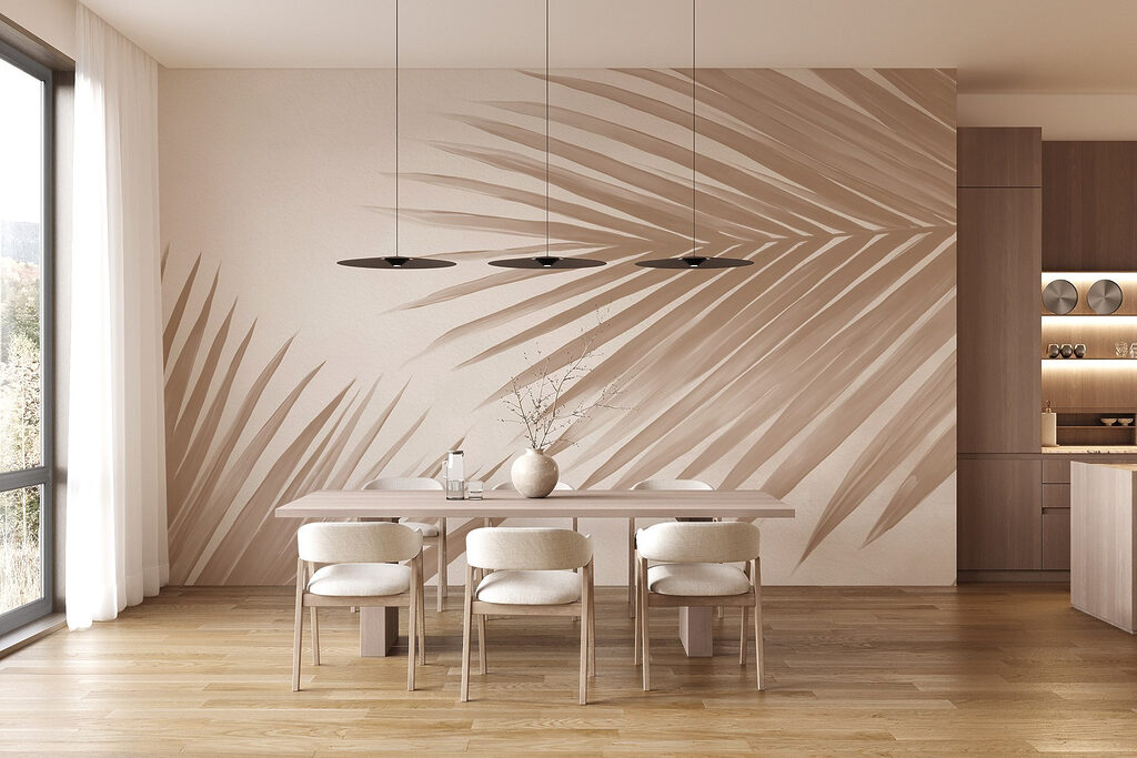 Palm Fronds in Sepia in an interior