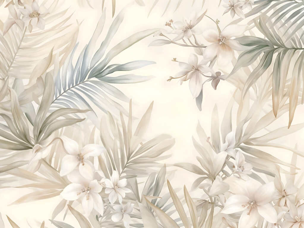 Soft tropical flowers — full design