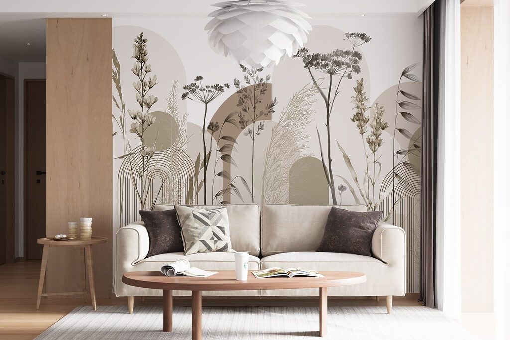 Grasses between round arches — interior 6
