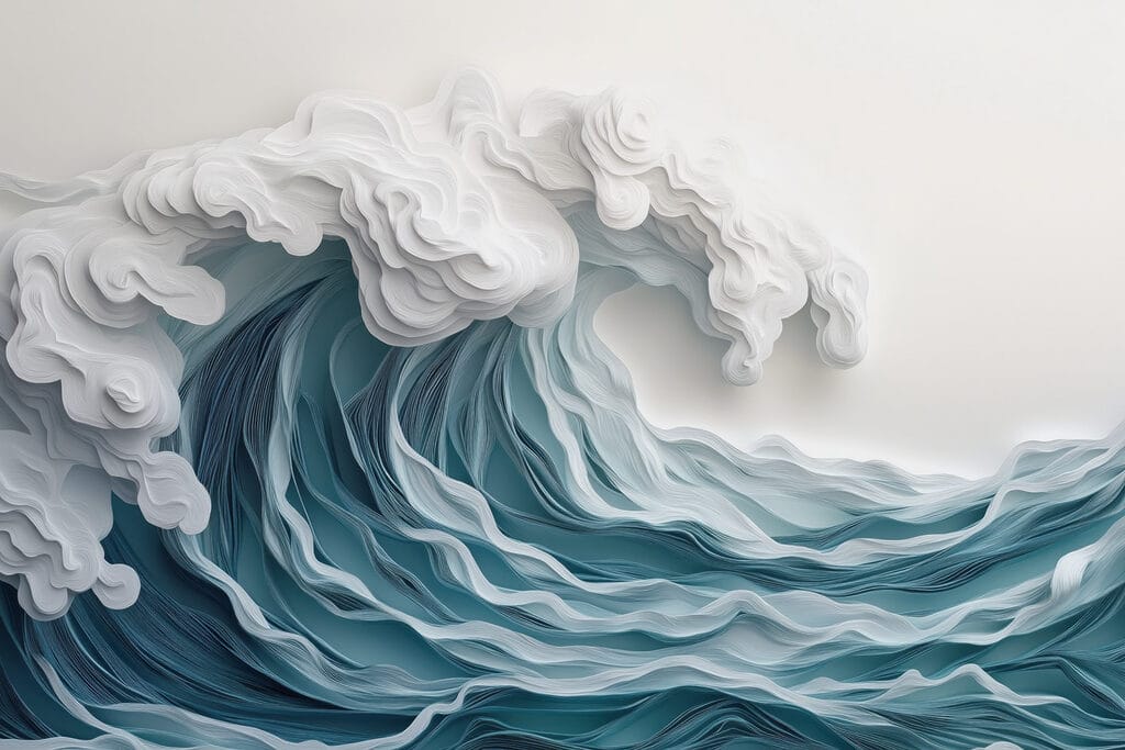 Turquoise surf in layers — full design