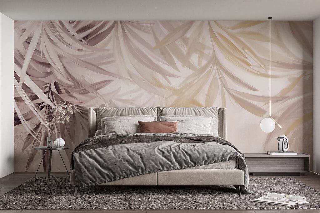 Palm Leaves in Blush in an interior