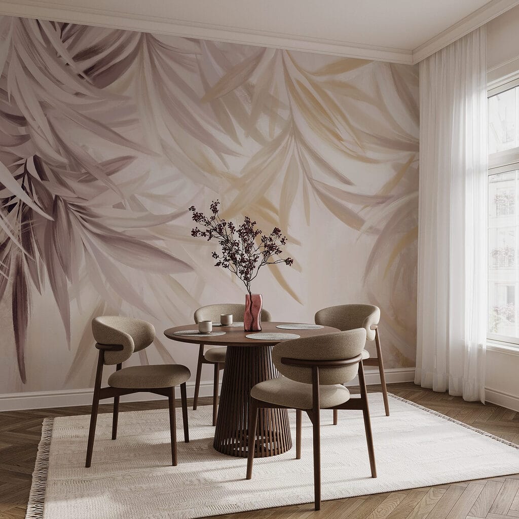 Palm Leaves in Blush in an interior