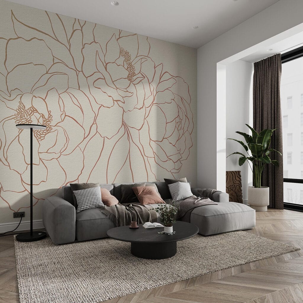 Peonies in One Line — interior 2