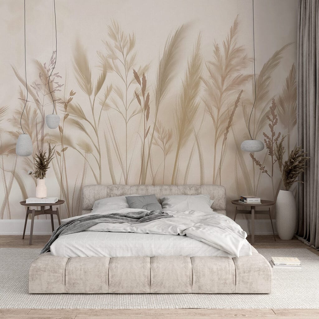 Golden grasses, pale pink — interior 1
