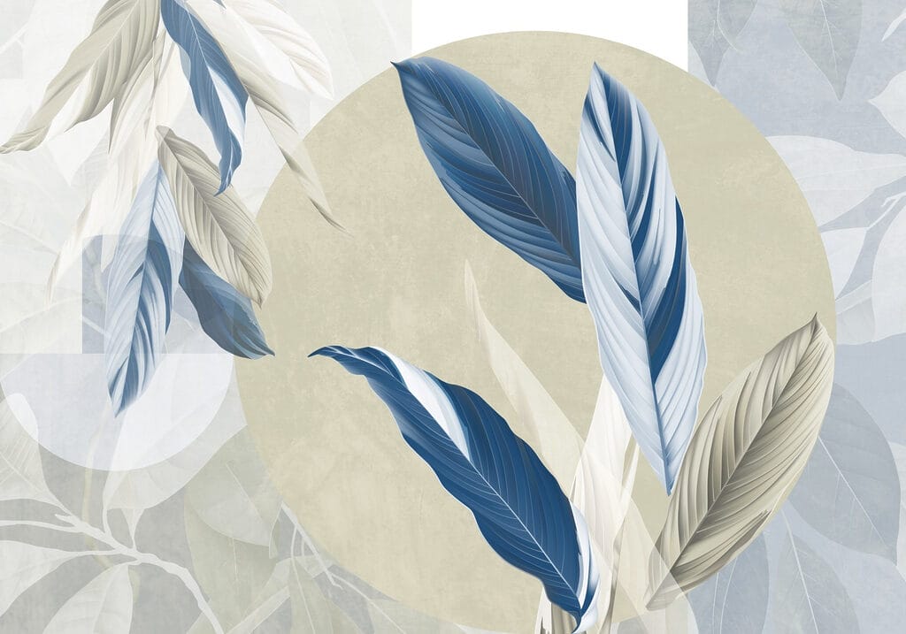 Leaves between round shapes — full design