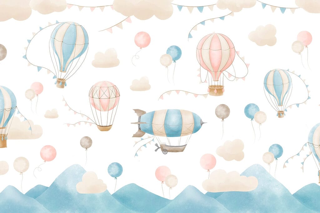 Balloons above the peaks — full design