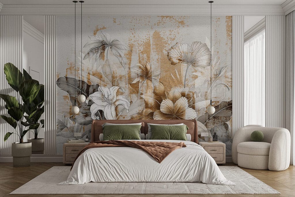 Flowers on painted layers — interior 1