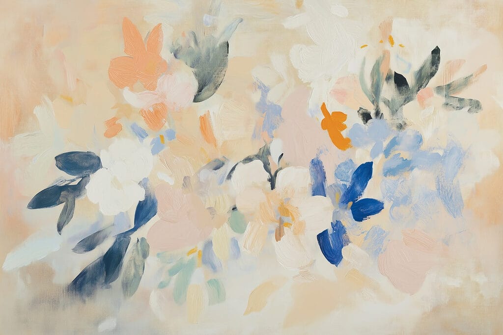 Pastel flowers in paint — full design