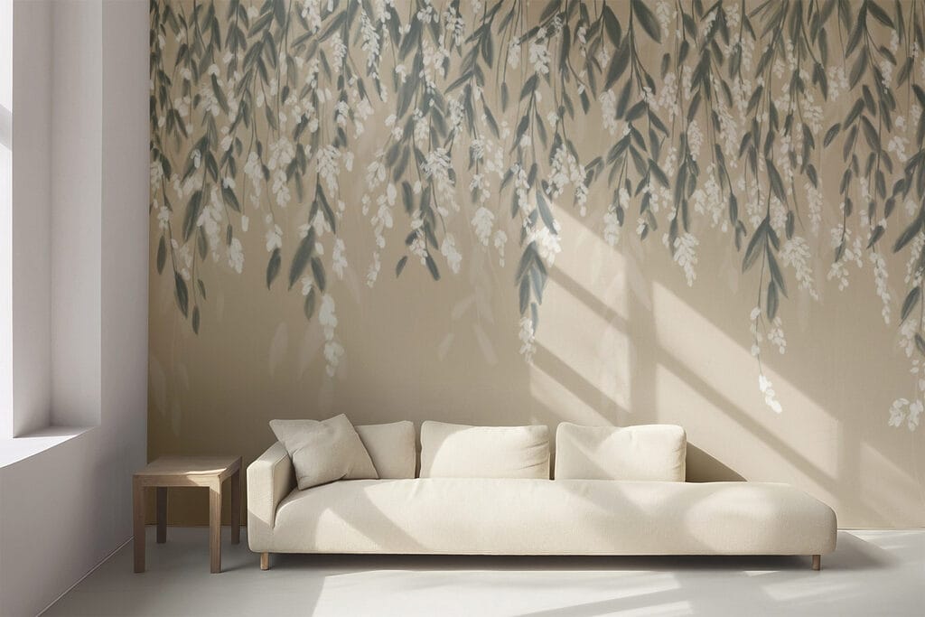 Hanging leaves over sand — interior 4