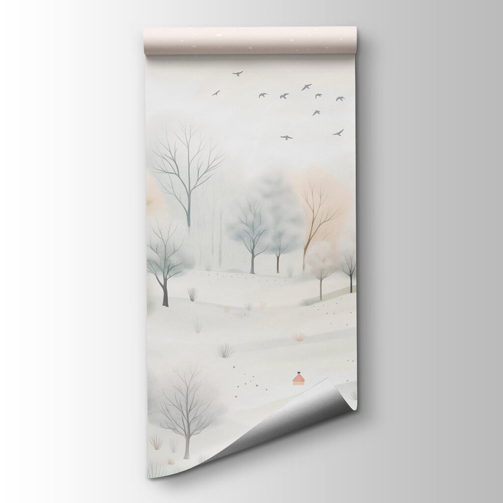 Winter hills with birds — product view