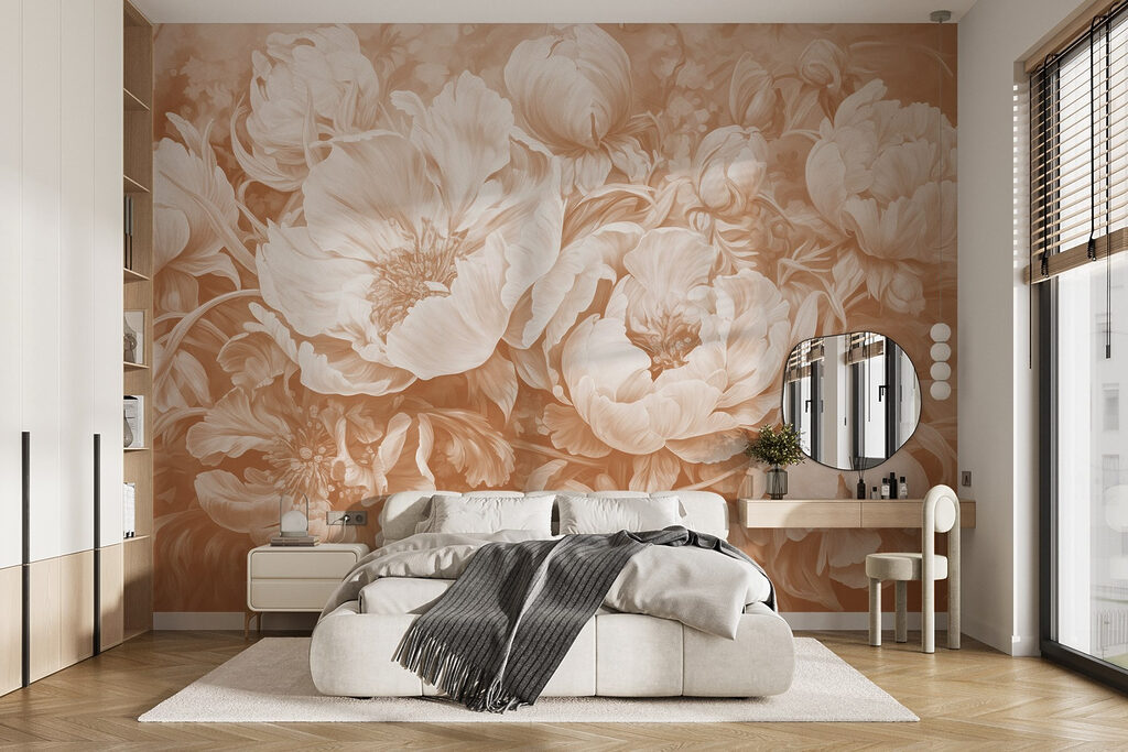 Peony Bouquet in Sepia in an interior