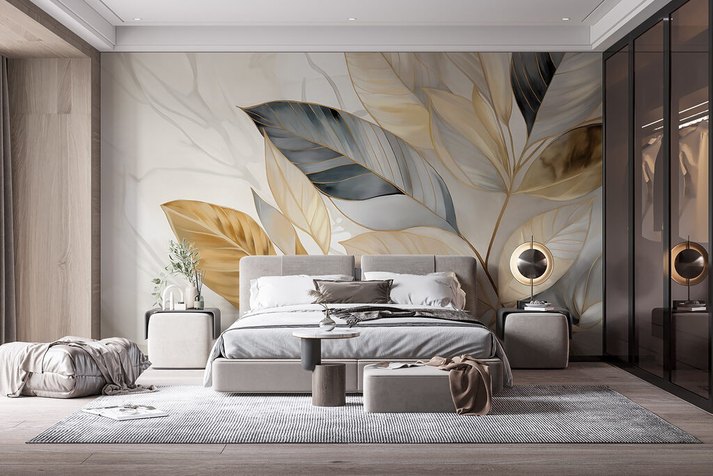 Golden leaves on branches — interior 2