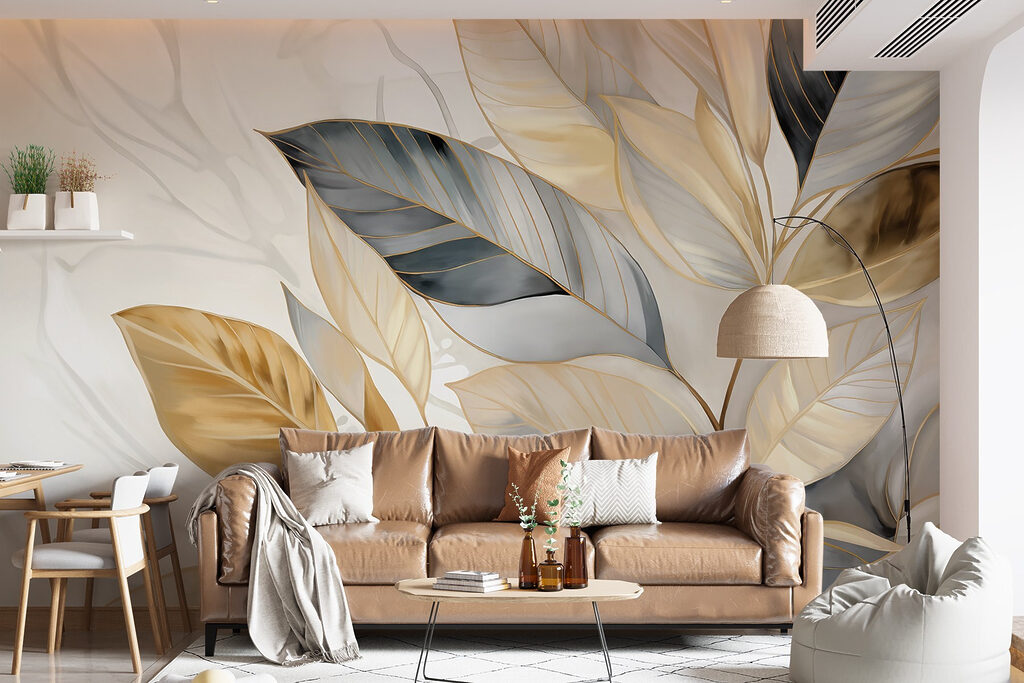 Golden leaves on branches — interior 5