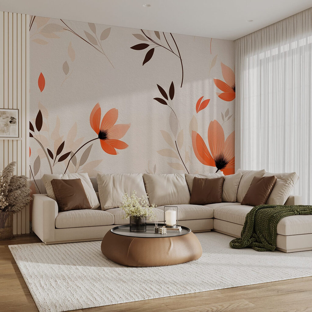 Orange flowers on branches — interior 5