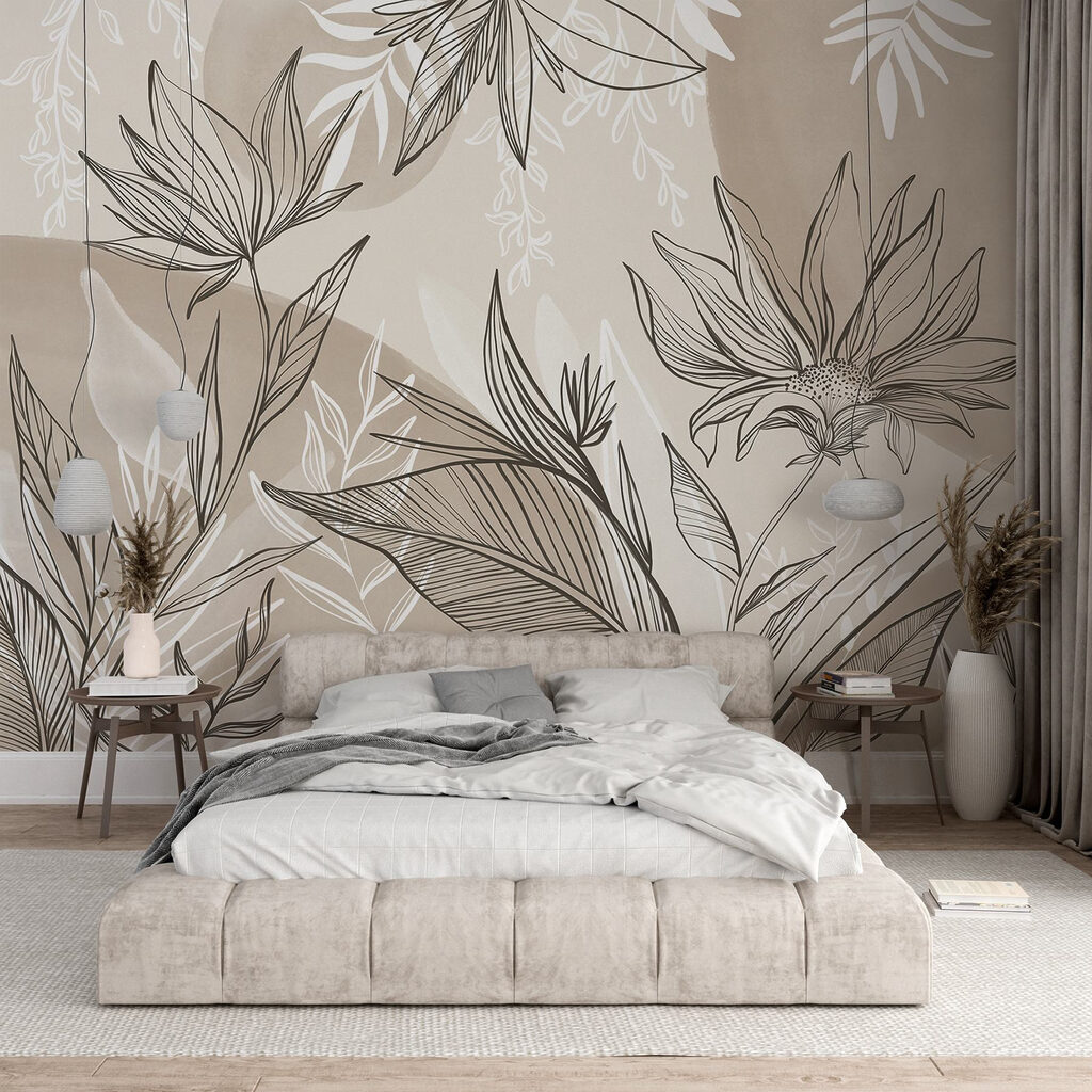 Meadow Leaves in Linework in an interior