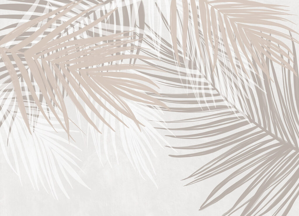 Sand-coloured palm leaves — full design
