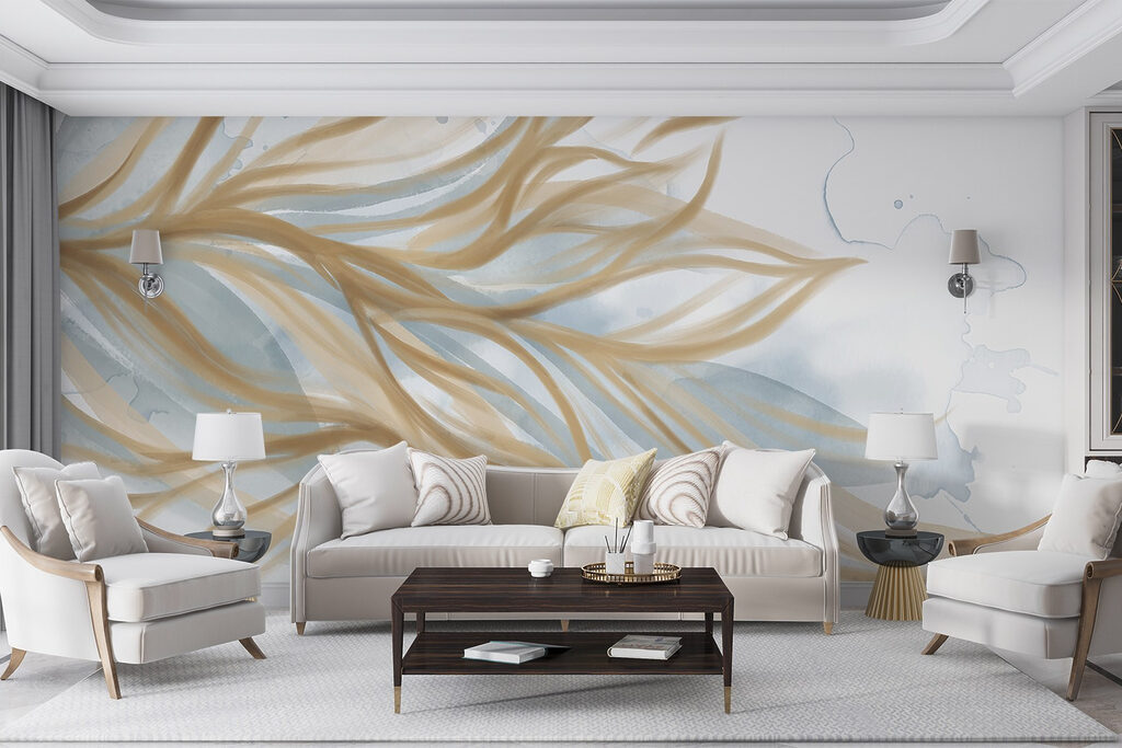 Golden lines like waves — interior 5