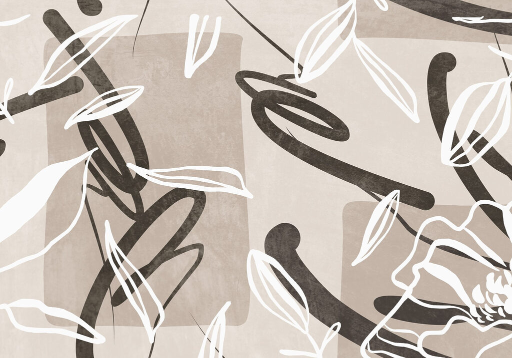 Leaves in abstract lines — full design